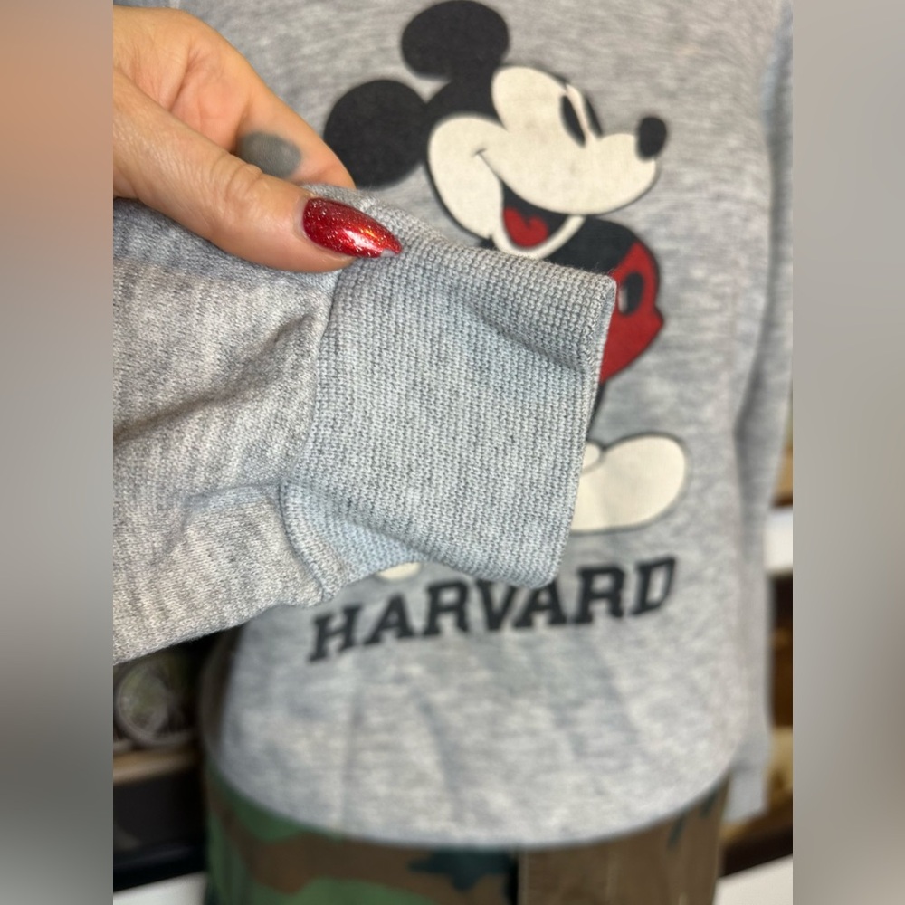 Vintage 80s Mickey Mouse HARVARD Crewneck Sweatshirt Size Small - Picture 5 of 6
